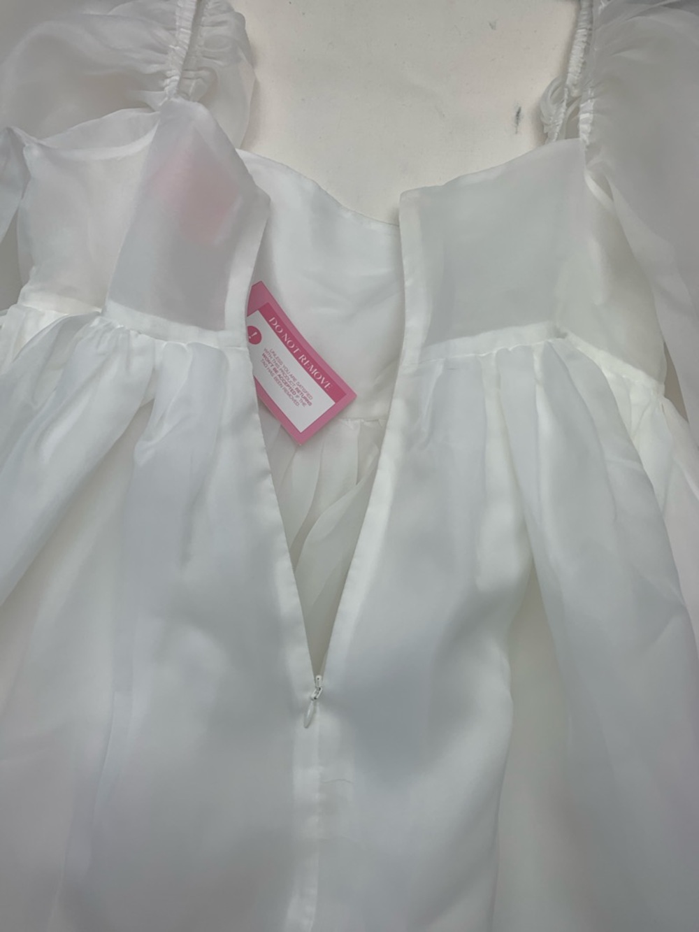 Selkie size medium the puff mini White Sheer Organza Dress bridal shower girl - Picture 9 of 10
